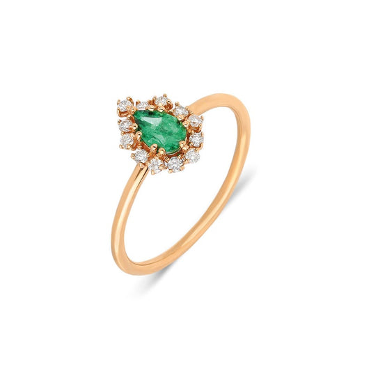1 CT Pear Cut Emerald Diamond 925 Sterling Silver Halo Engagement Ring