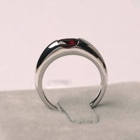 1 Ct Oval Cut Red Garnet 925 Sterling Silver Solitaire Promise Ring