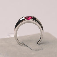 1 Ct Oval Cut Red Ruby 925 Sterling Silver Solitaire July Birthstone Ring
