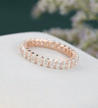 1 CT Oval Cut Diamond 925 Sterling Silver Full Eternity Band Ring