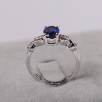 1.25 Ct Oval Cut Blue Sapphire Infinity Promise Gift Ring In 925 Sterling Silver