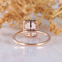 1 CT Emerald Cut Morganite Diamond 925 Sterling Silver Women's Wedding Halo Ring