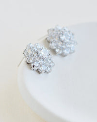 1.75 Ct Round Cut Diamond Floral Engagement Stud Earrings In 925 Sterling Silver