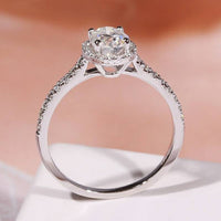 1 CT Oval Cut Diamond White Gold Over On 925 Sterling Silver Halo Engagement Ring
