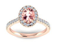 3 CT Oval Cut Pink Morganite Diamond 925 Sterling Silver Halo Anniversary Ring For Women