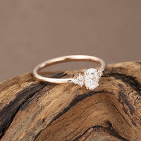 1 CT Oval Cut Diamond Rose Gold Over On 925 Sterling Silver Cluster Wedding Ring For Women