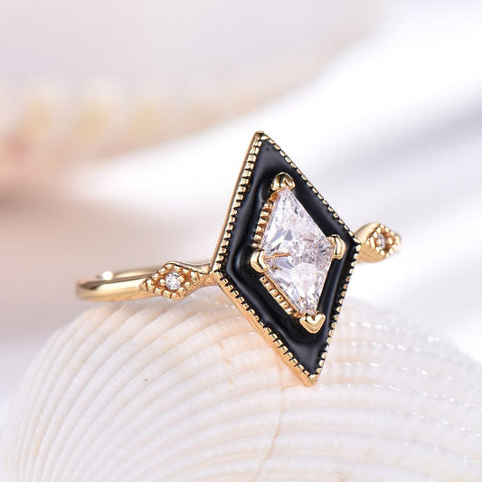 2.00 Ct Trillion Cut Diamond Yellow Gold Over On 925 Sterling Silver Anniversary Gift Unique Ring - atjewels.in