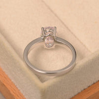 1.20 Ct Oval Cut Pink Sapphire 925 Sterling Silver Solitaire Engagement Ring