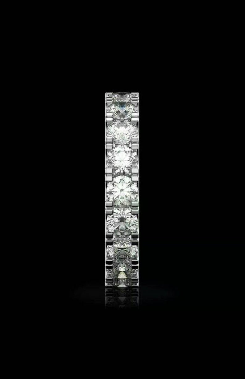 1 CT Round Cut Diamond 925 Sterling Silver Full Eternity Wedding Band Ring