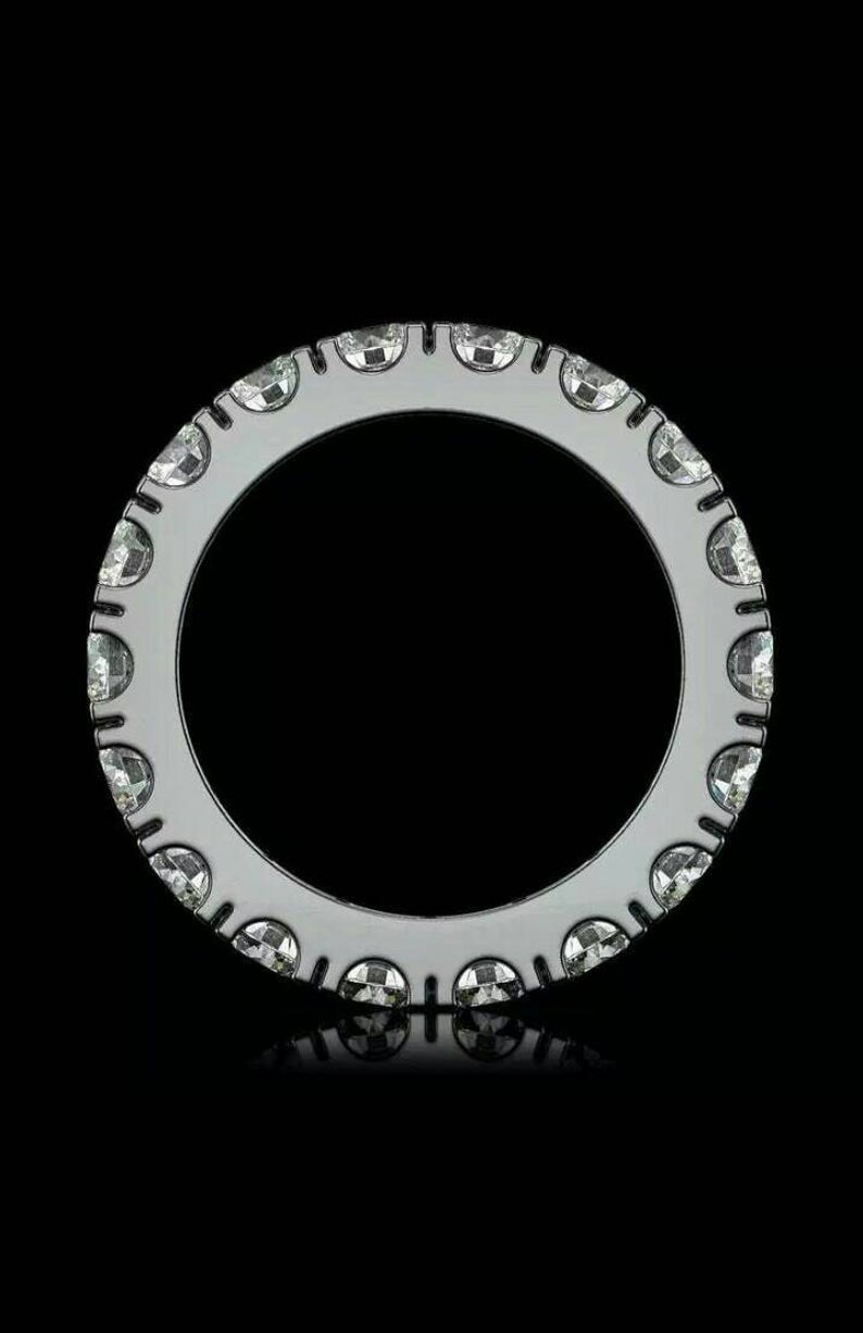 1 CT Round Cut Diamond 925 Sterling Silver Full Eternity Wedding Band Ring
