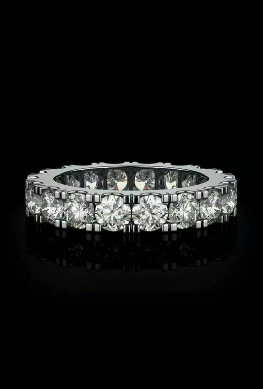 1 CT Round Cut Diamond 925 Sterling Silver Full Eternity Wedding Band Ring