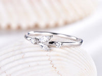 1.20 Ct Marquise & Round Cut Diamond 925 Sterling Silver Arrow Style Unique Ring