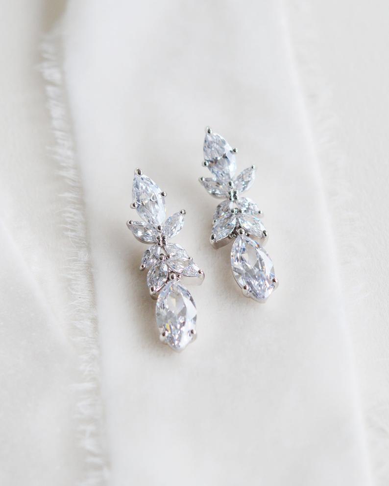 3.20 Ct Marquise Cut Diamond 925 Sterling Silver Anniversary Gift Earrings For Her