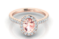 3 CT Oval Cut Pink Morganite Diamond 925 Sterling Silver Halo Anniversary Ring For Women