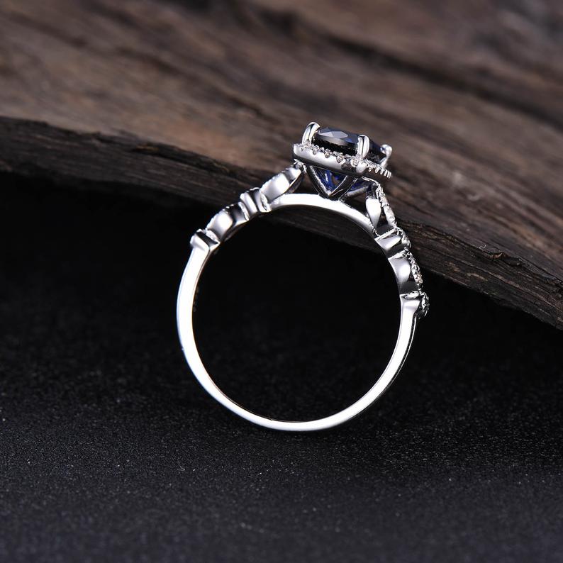 Vintage Black Sapphire and Diamond Ring, Estate Dark Sapphire Ring, Estate  Sapphire and Diamond 10k Ring, Gold Ring Size … | Black sapphire, Dark  sapphire, Sapphire