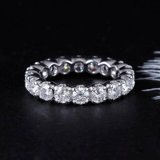 1 CT Round Cut Diamond 925 Sterling Silver Full Eternity Wedding Band Ring