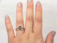 1 CT Round Cut Blue Sapphire Diamond 925 Sterling Silver Wedding Bridal Ring Set
