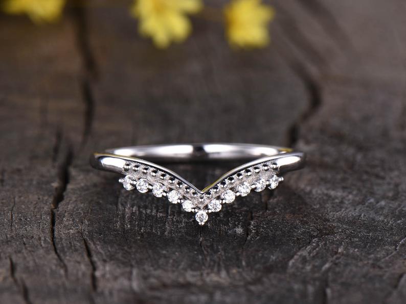 1.50 Carat Round Cut Aquamarine Engagement Ring with V-Shaped Wedding –  agemz