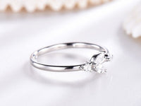 1.20 Ct Marquise & Round Cut Diamond 925 Sterling Silver Arrow Style Unique Ring