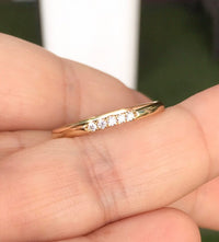 025 CT Round Cut Diamond Yellow Gold Over On 925 Sterling Silver Pave Band Ring