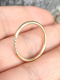 025 CT Round Cut Diamond Yellow Gold Over On 925 Sterling Silver Pave Band Ring