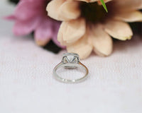 1 CT Cushion Cut Cubic Zirconia Diamond 925 Sterling Silver Halo Engagement Ring