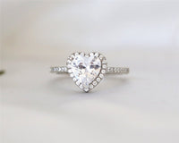 1 CT Heart Cut CZ Diamond 925 Sterling Silver Halo Engagement Ring