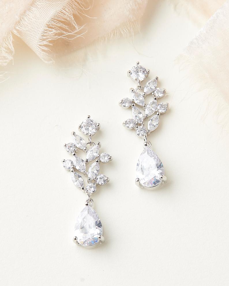 2.50 Ct Brilliant Cut Diamond 925 Sterling Silver Unique Anniversary Gift Earrings For Her