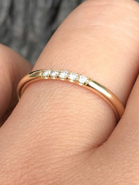 025 CT Round Cut Diamond Yellow Gold Over On 925 Sterling Silver Pave Band Ring