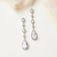 3.00 Ct Pear & Marquise Cut Diamond Bridal Engagement Wedding Earrings In 925 Sterling Silver