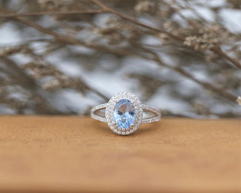 Pattiring Hexagon Cut London Blue Topaz Engagement Ring In 14K Yellow Gold  - pattiring