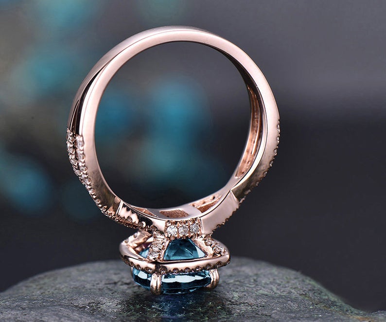 2 CT Round Cut Alexandrite Diamond 925 Sterling Silver Infinity Halo Engagement Ring