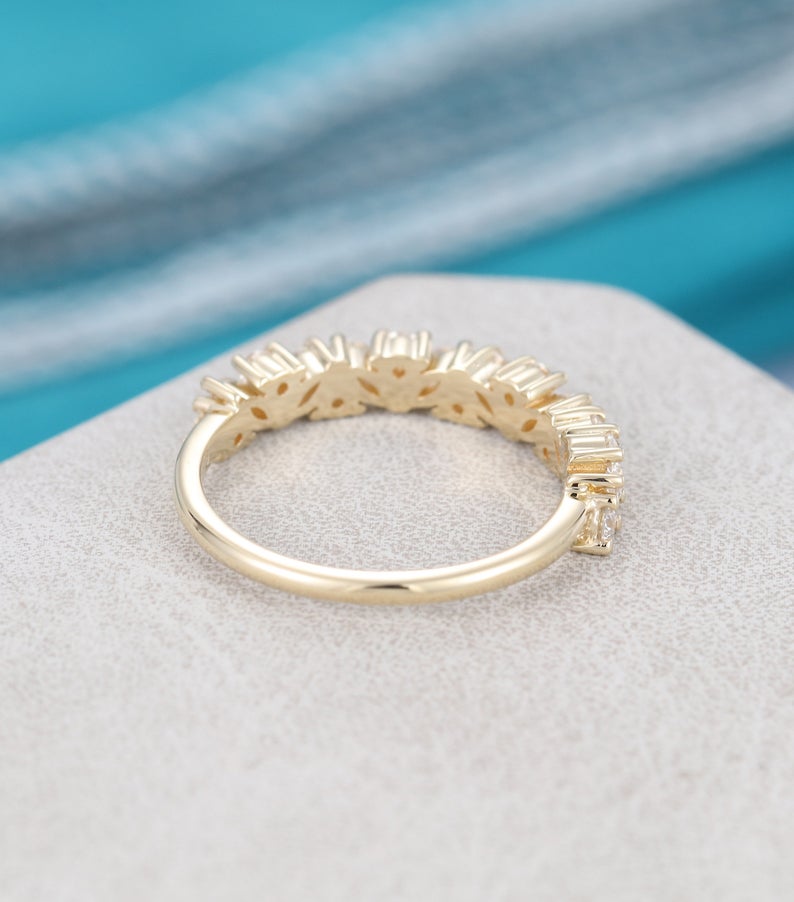 1 CT Marquise Cut Diamond 925 Sterling Silver Half Eternity Wedding Band Ring