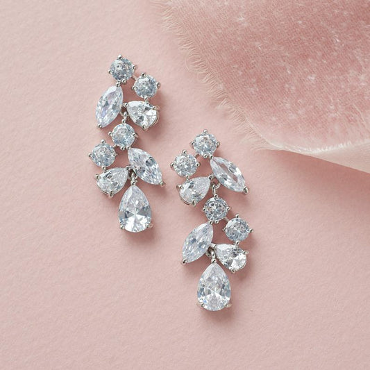 2.75 Ct Brilliant Cut Diamond 925 Sterling Silver Bridal Engagement Dangle Earrings