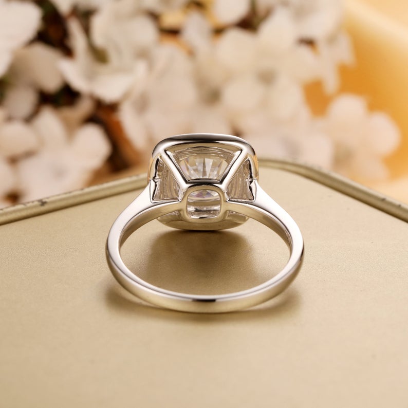 2.0 CT Cushion Cut Pink Sapphire Diamond 925 Sterling Silver Double Halo Anniversary Ring
