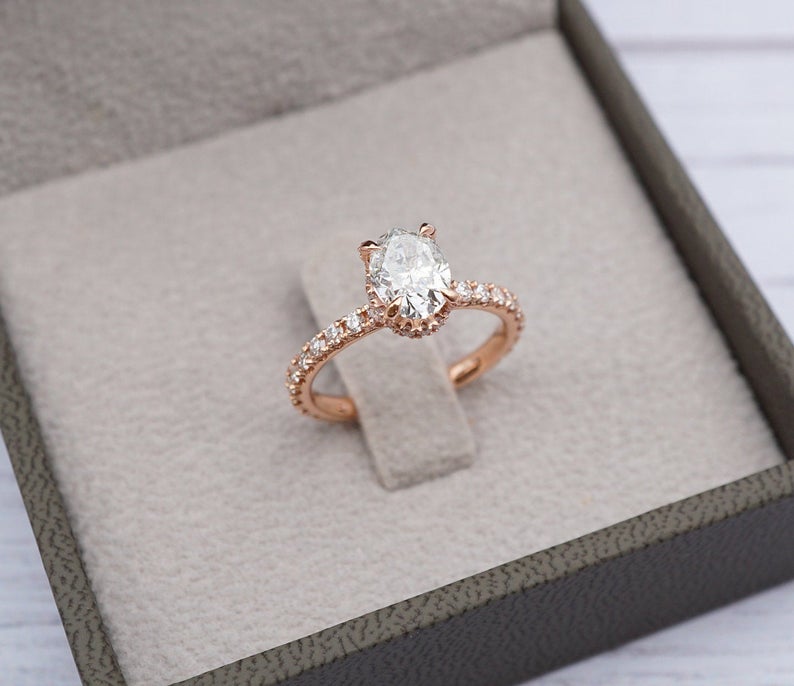 1.5 CT Oval Cut Diamond 925 Sterling Silver Halo Women's Engagement Day