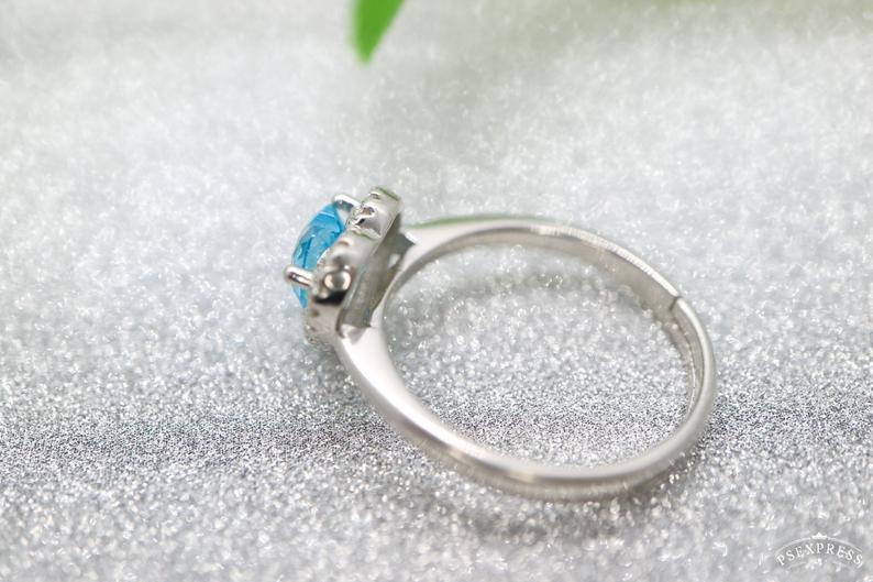 1 CT Heart Cut Aquamarine Diamond 925 Sterling Silver Halo Anniversary Ring - atjewels.in