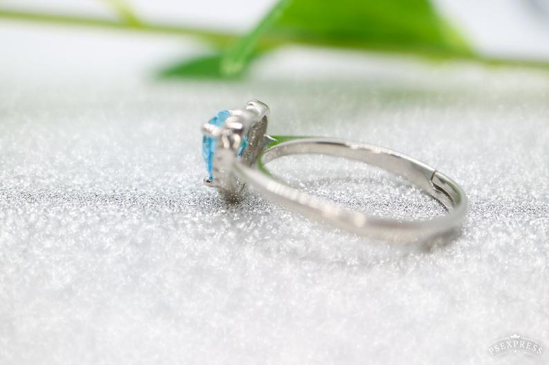 1 CT Heart Cut Aquamarine Diamond 925 Sterling Silver Halo Anniversary Ring - atjewels.in