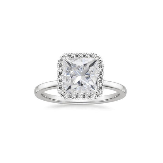 3 CT Princess Cut Diamond 925 Sterling Silver Halo Proposal Ring