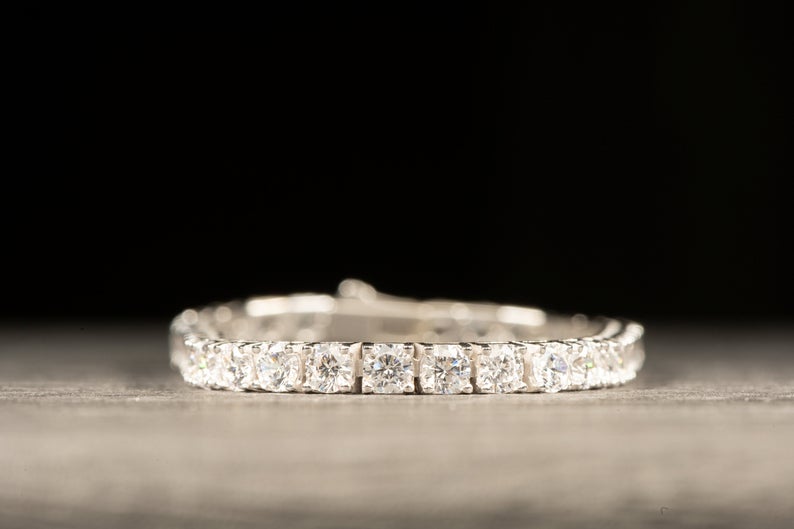 5 CT Round Cut White Diamond White Gold Over On 925 Sterling Silver Tennis 7" Bracelet For Women