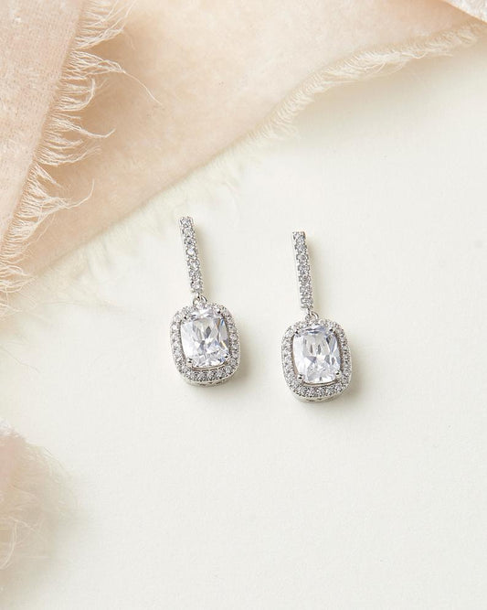 2.50 Ct Cushion Cut Diamond Gorgeous Bridal Engagement Earrings In 925 Sterling Silver