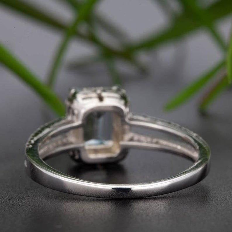 1 CT Emerald Cut Red Ruby and CZ Diamond 925 Sterling Silver Halo Anniversary Ring Gift for her