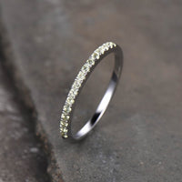 1 CT Round Cut Peridot Diamond 925 Sterling Silver Half Eternity Wedding Band Ring
