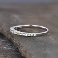 1 CT Round Cut Peridot Diamond 925 Sterling Silver Half Eternity Wedding Band Ring