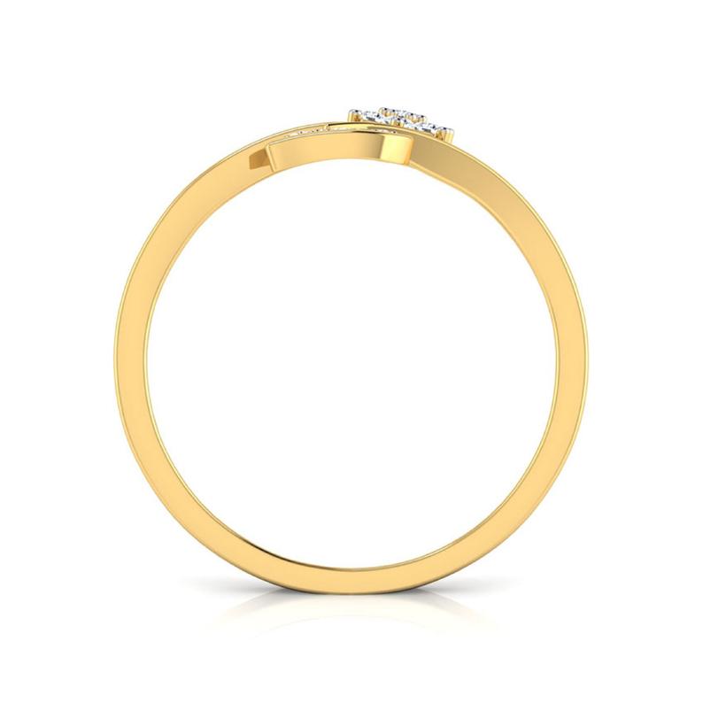 0.25 Ct Round Cut White Diamond Yellow Gold Over On 925 Sterling Silver Bypass Promise Ring