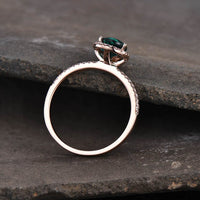 1.50 Ct Pear Cut Green Emerald 925 Sterling Silver Attractive Halo Engagement Ring