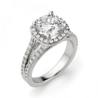 1 CT Cushion Cut Diamond 925 Sterling Silver Halo Anniversary Ring