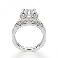 1 CT Cushion Cut Diamond 925 Sterling Silver Halo Anniversary Ring