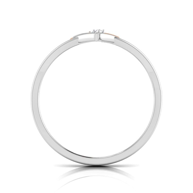 0.20 Ct Round Cut Diamond Two-Tone Double Heart Proposal Ring In 925 Sterling Silver