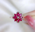 3.10 Ct Marquise Cut Pink Ruby Rose Gold Over On 925 Sterling Silver Floral Anniversary Gift Ring